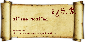 Özse Noémi névjegykártya